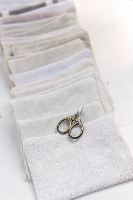vintage fabric for lavender sachet workshop